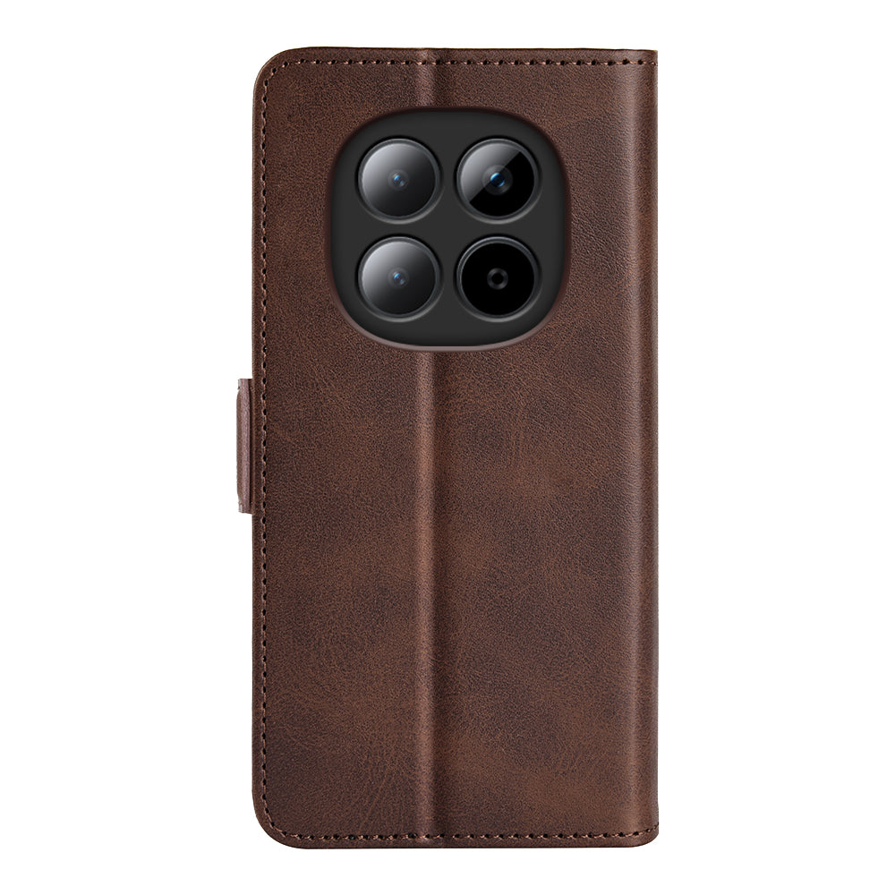 For Xiaomi Redmi Note 15 Pro 5G (Global) Case Calf Texture Leather Wallet Phone Cover -  Brown