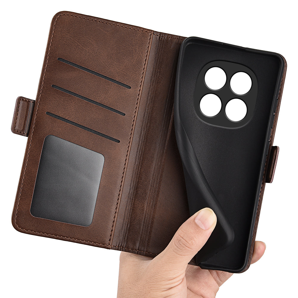 For Xiaomi Redmi Note 15 Pro 5G (Global) Case Calf Texture Leather Wallet Phone Cover -  Brown