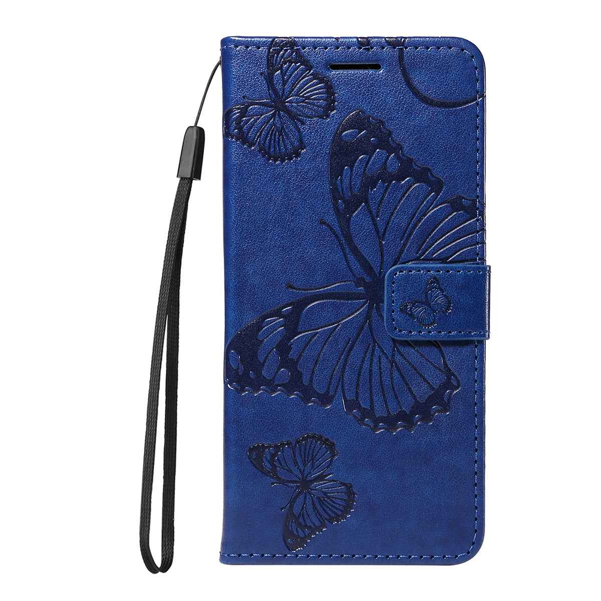 For Xiaomi 17 Pro Wallet Case Floral Butterfly Imprinted Leather Phone Cover Stand - Blue