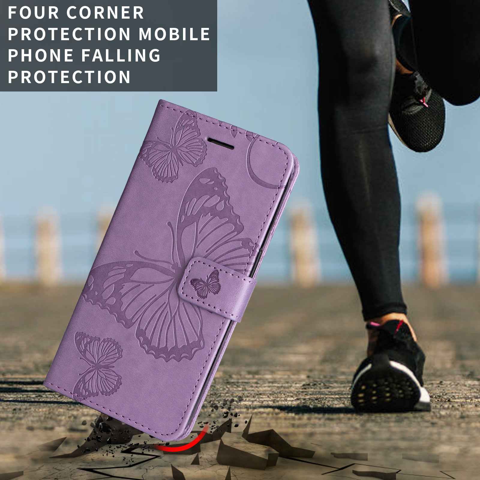 For Xiaomi 17 Pro Wallet Case Floral Butterfly Imprinted Leather Phone Cover Stand - Light Purple