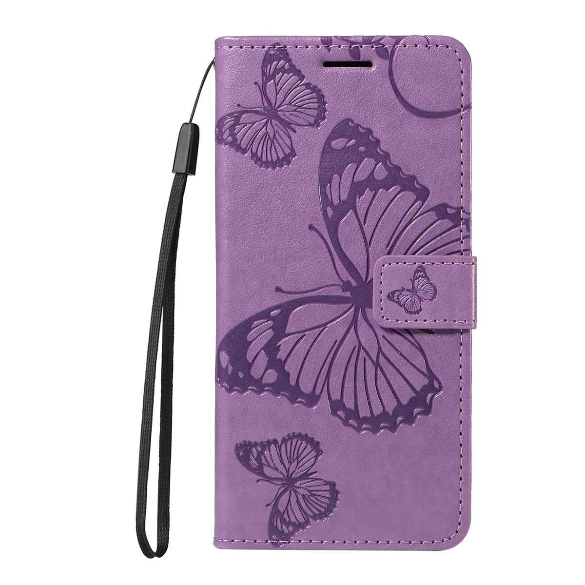 For Xiaomi 17 Pro Wallet Case Floral Butterfly Imprinted Leather Phone Cover Stand - Light Purple