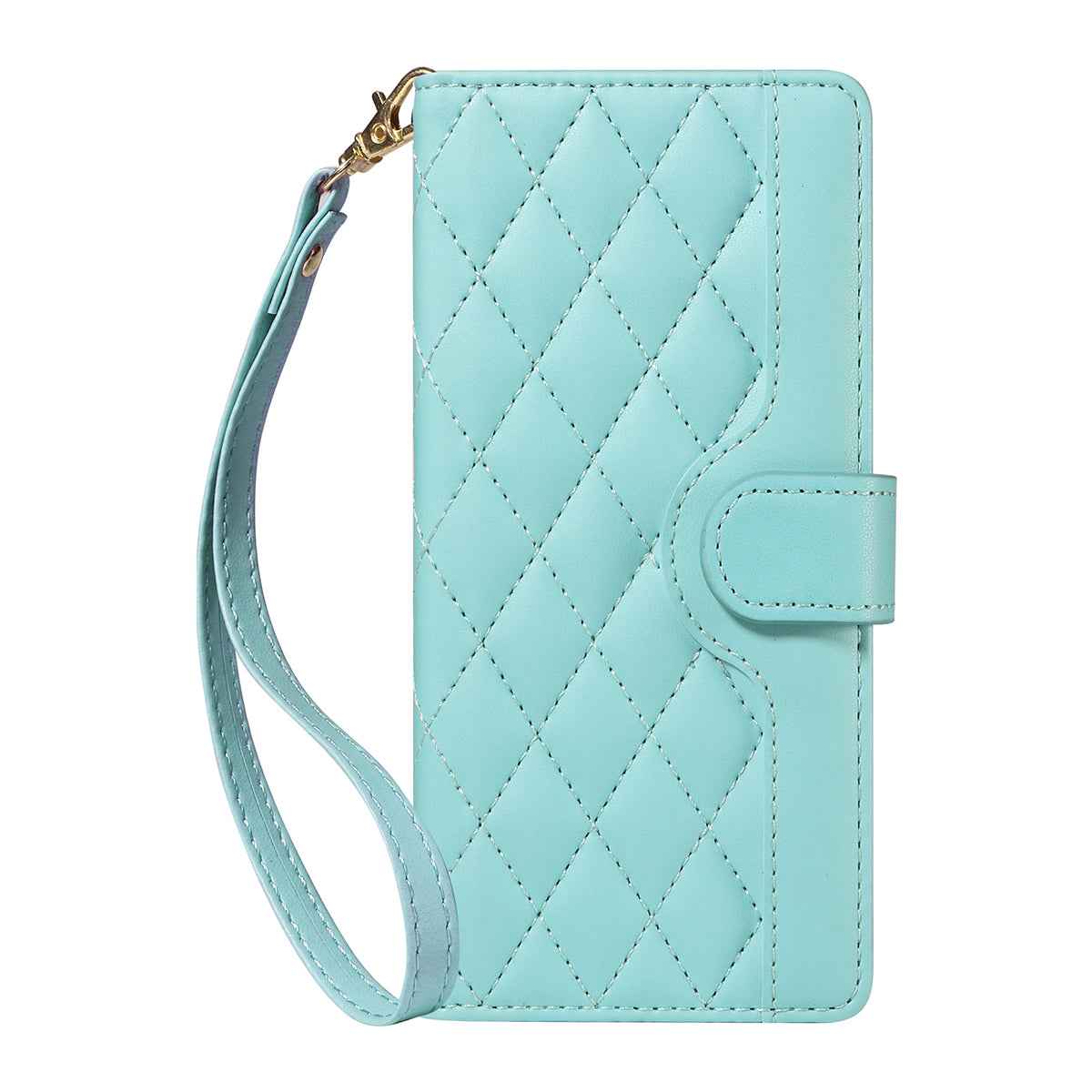 For Xiaomi 17 Pro Wallet Case Rhombus Leather Phone Cover with Strap - Green