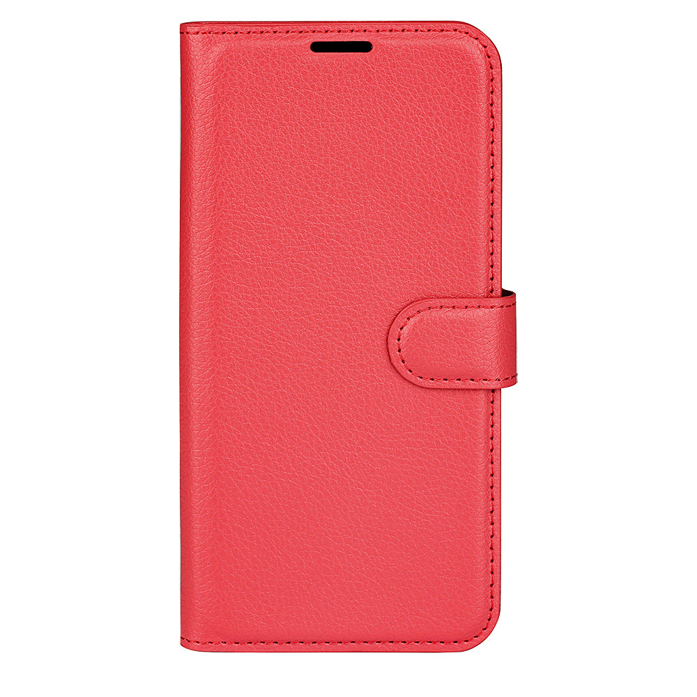 For Xiaomi Poco M8 Pro 5G / Redmi Note 15 Pro+ 5G (Global) Case Litchi Texture Shockproof Leather Wallet Phone Cover - Red