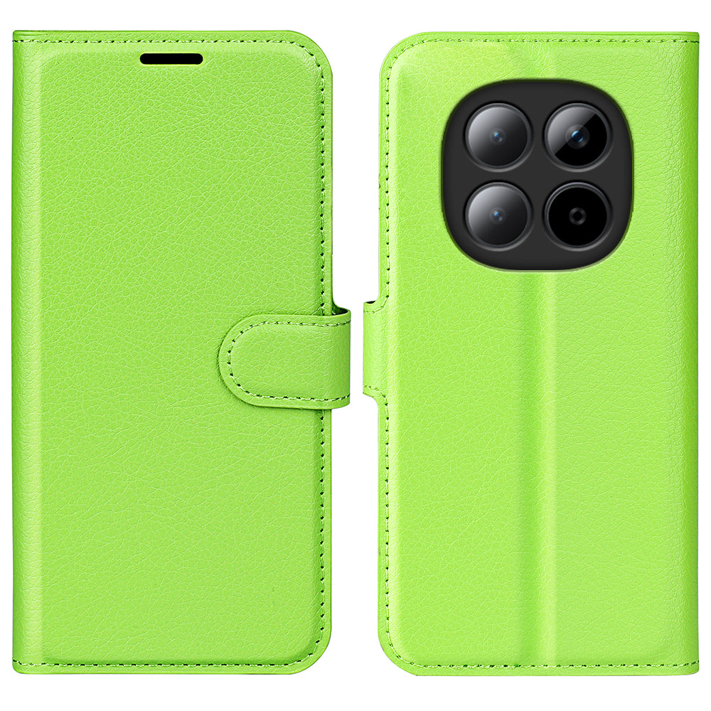 For Xiaomi Poco M8 Pro 5G / Redmi Note 15 Pro+ 5G (Global) Case Litchi Texture Shockproof Leather Wallet Phone Cover - Green