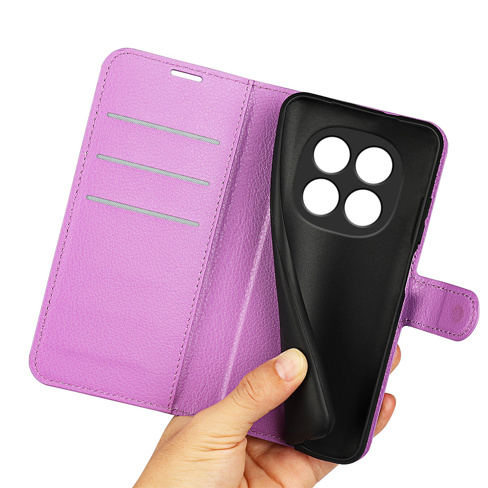 For Xiaomi Poco M8 Pro 5G / Redmi Note 15 Pro+ 5G (Global) Case Litchi Texture Shockproof Leather Wallet Phone Cover -  Purple
