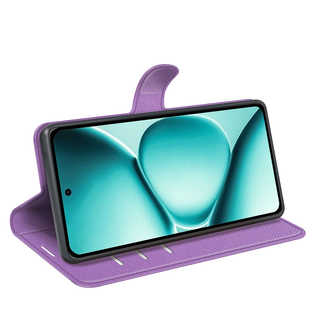 For Xiaomi Poco M8 Pro 5G / Redmi Note 15 Pro+ 5G (Global) Case Litchi Texture Shockproof Leather Wallet Phone Cover -  Purple