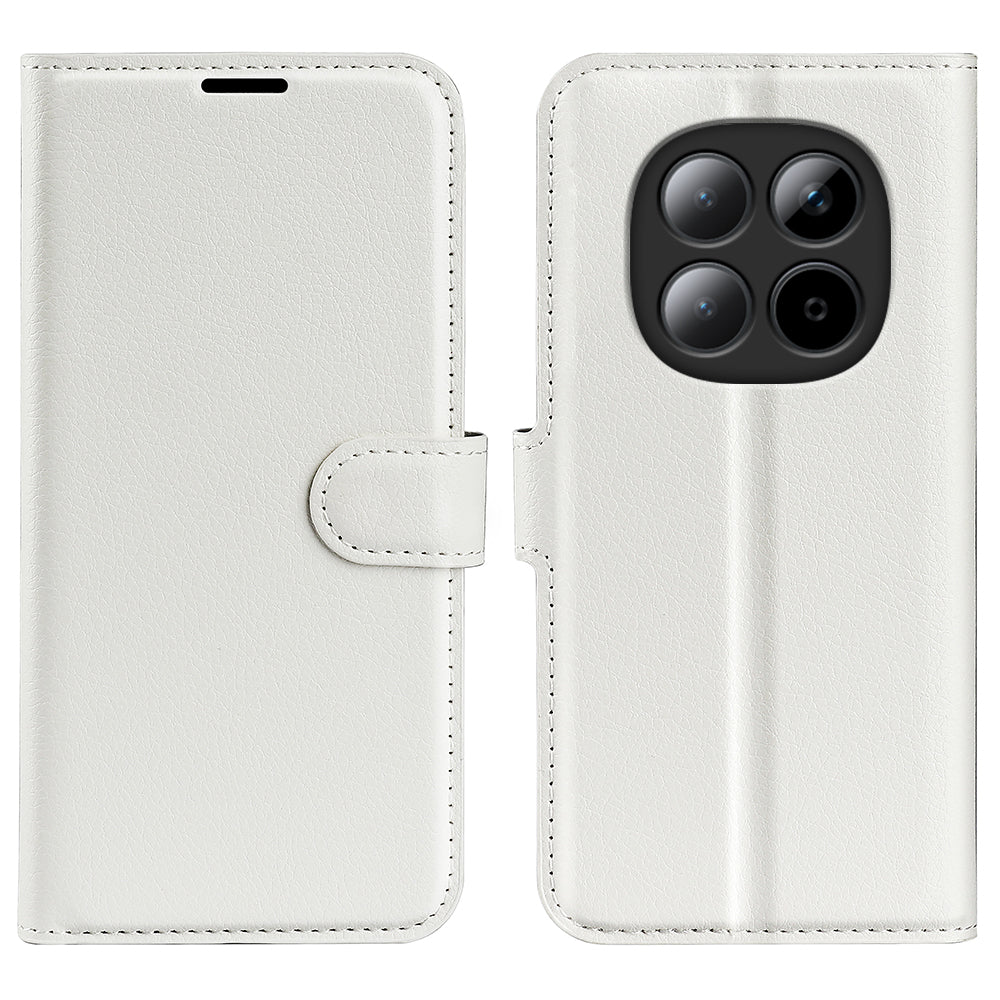 For Xiaomi Redmi Note 15 Pro 5G (Global) Case Litchi Texture Shockproof Leather Wallet Phone Cover - White