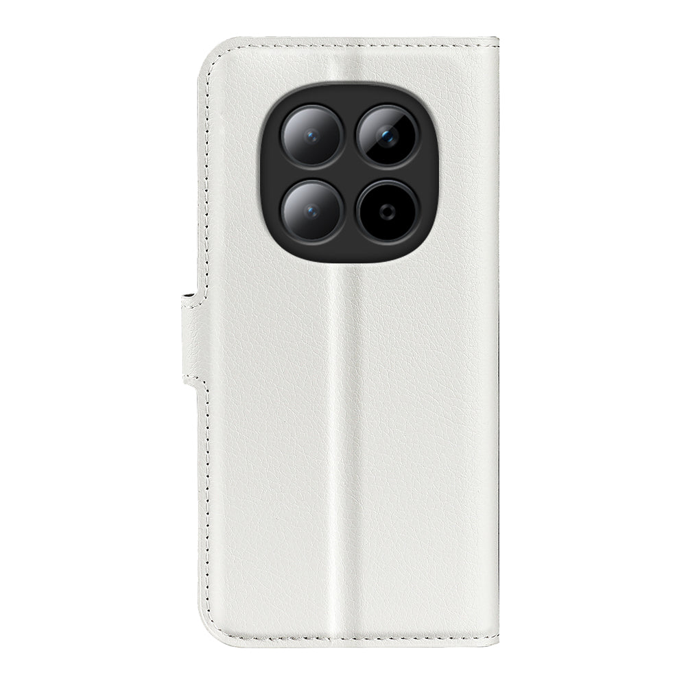 For Xiaomi Redmi Note 15 Pro 5G (Global) Case Litchi Texture Shockproof Leather Wallet Phone Cover - White