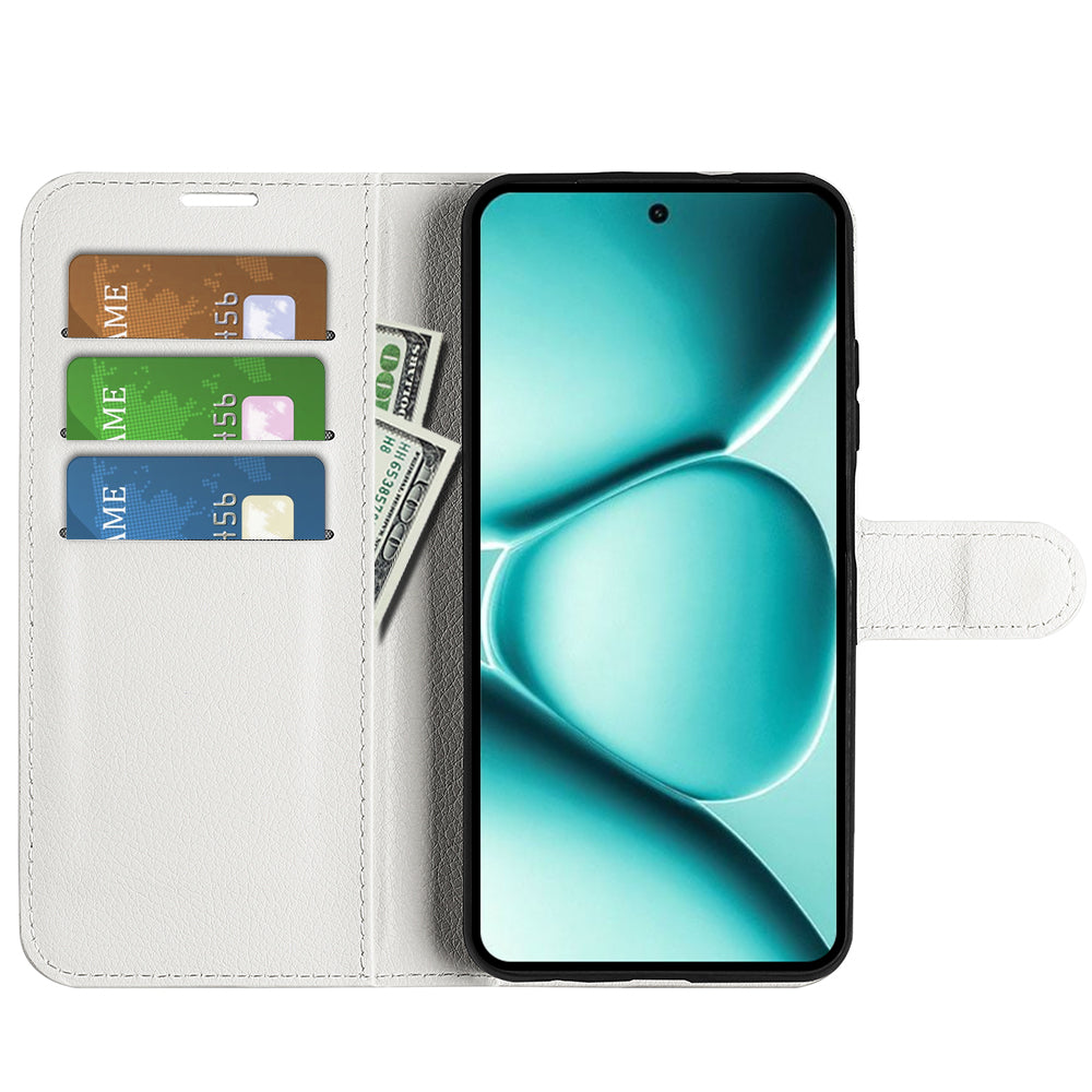 For Xiaomi Redmi Note 15 Pro 5G (Global) Case Litchi Texture Shockproof Leather Wallet Phone Cover - White