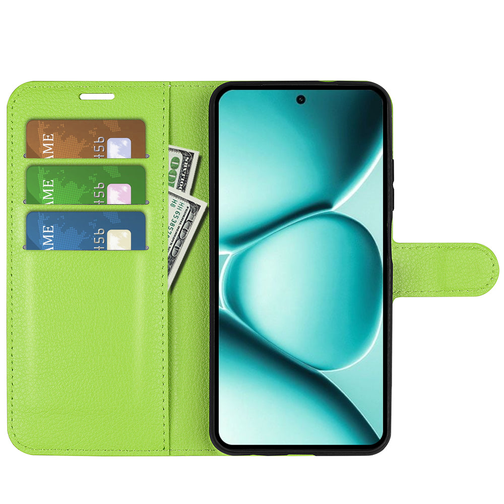 For Xiaomi Redmi Note 15 Pro 5G (Global) Case Litchi Texture Shockproof Leather Wallet Phone Cover - Green