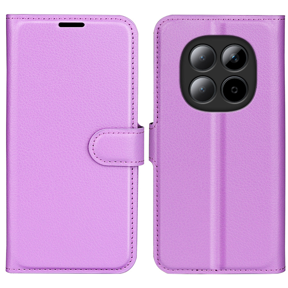 For Xiaomi Redmi Note 15 Pro 5G (Global) Case Litchi Texture Shockproof Leather Wallet Phone Cover - Purple