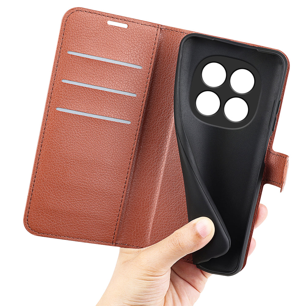 For Xiaomi Redmi Note 15 Pro 5G (Global) Case Litchi Texture Shockproof Leather Wallet Phone Cover -  Brown