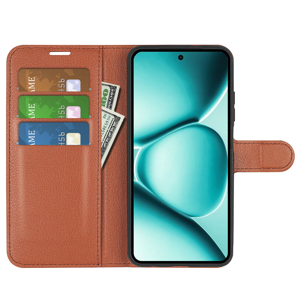 For Xiaomi Redmi Note 15 Pro 5G (Global) Case Litchi Texture Shockproof Leather Wallet Phone Cover -  Brown
