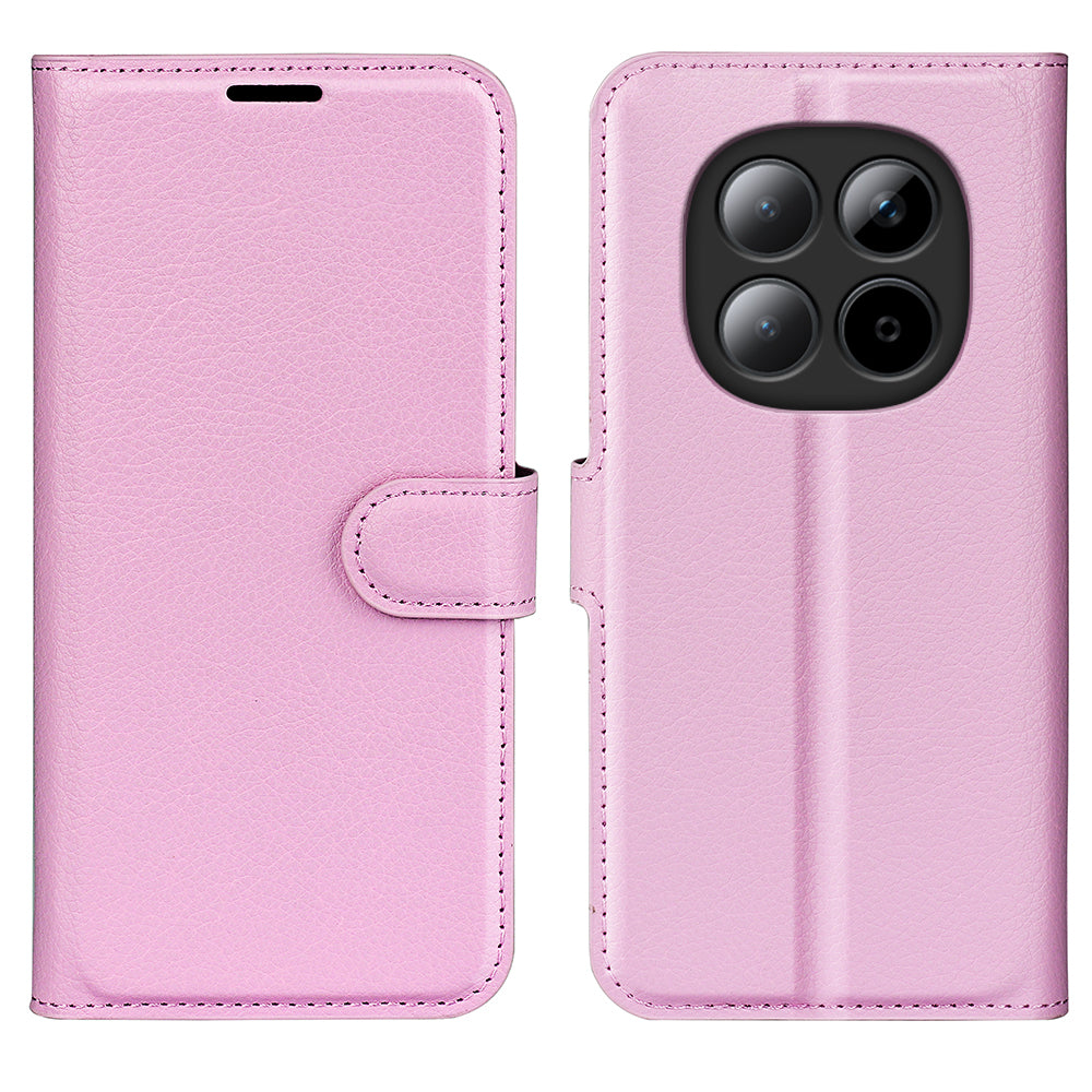 For Xiaomi Redmi Note 15 Pro 5G (Global) Case Litchi Texture Shockproof Leather Wallet Phone Cover - Pink