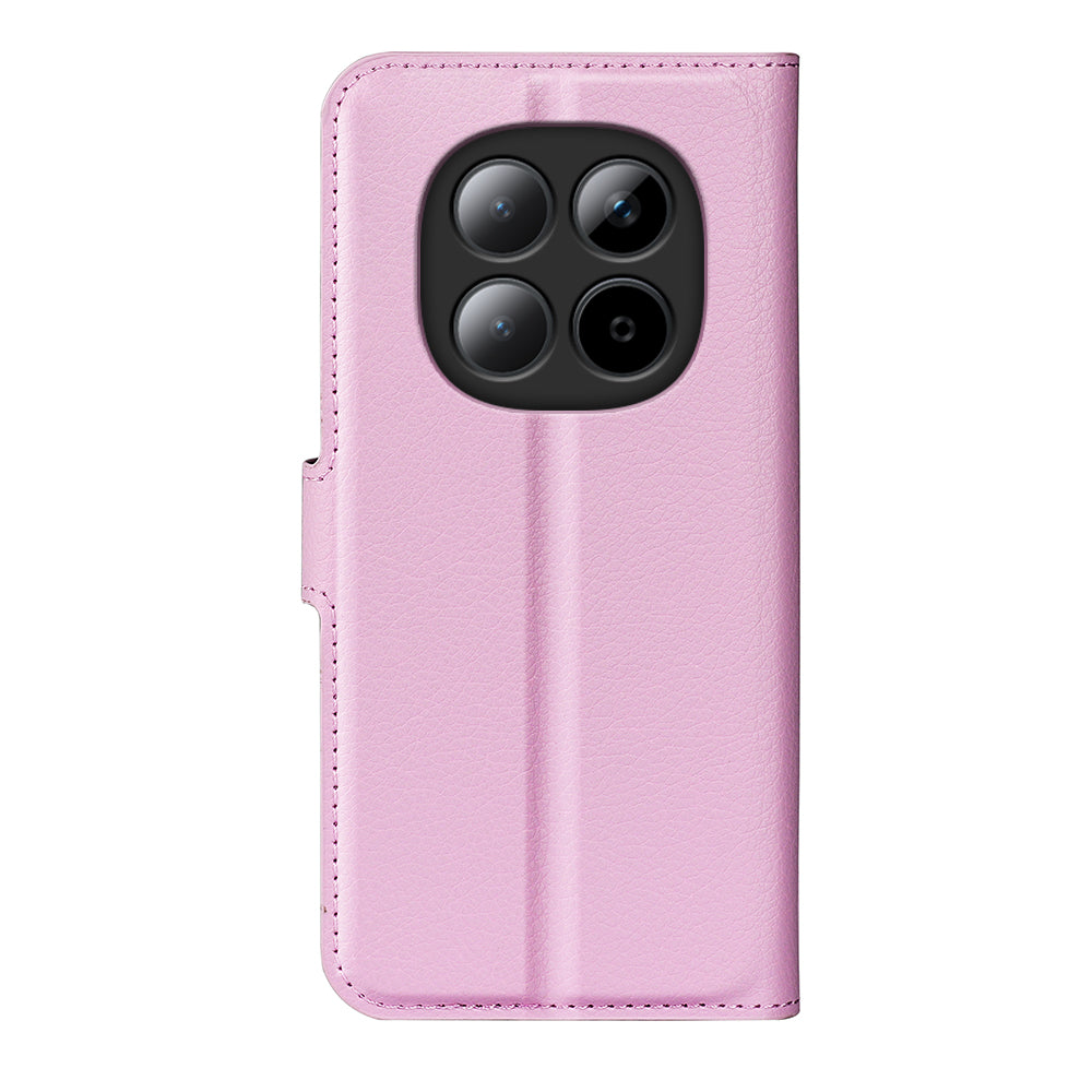For Xiaomi Redmi Note 15 Pro 5G (Global) Case Litchi Texture Shockproof Leather Wallet Phone Cover - Pink