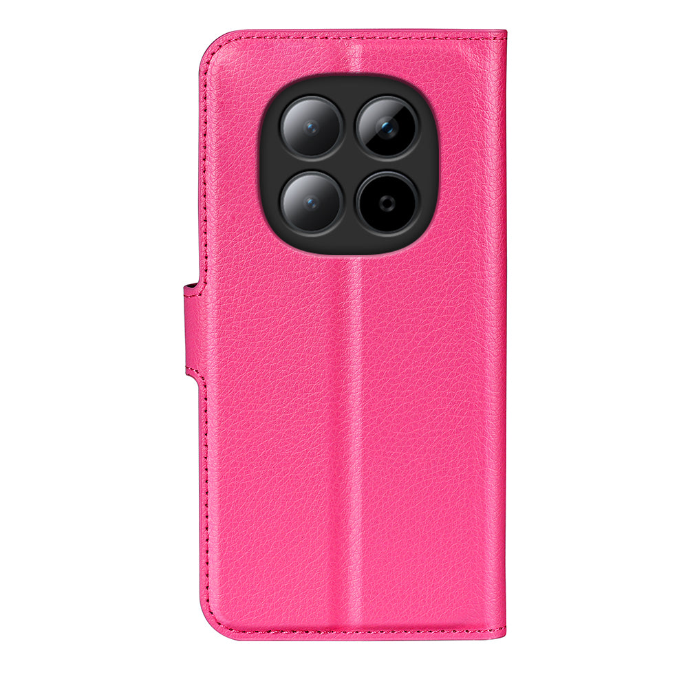 For Xiaomi Redmi Note 15 Pro 5G (Global) Case Litchi Texture Shockproof Leather Wallet Phone Cover - Rose Red