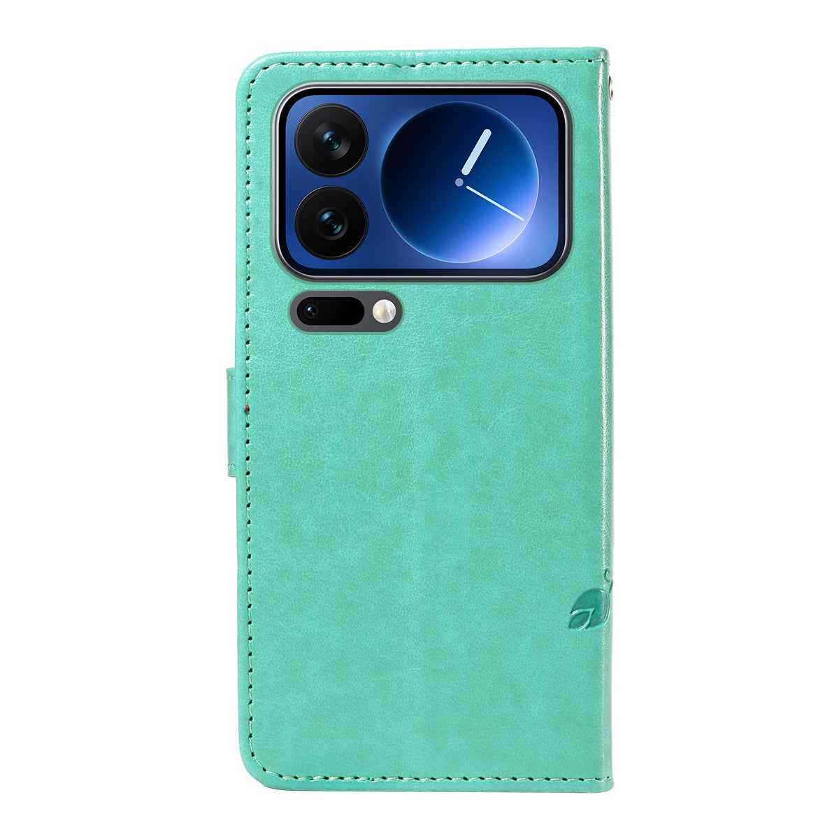 For Xiaomi 17 Pro PU Leather Cases Flower Pattern Wallet Stand Phone Cover with Strap - Green