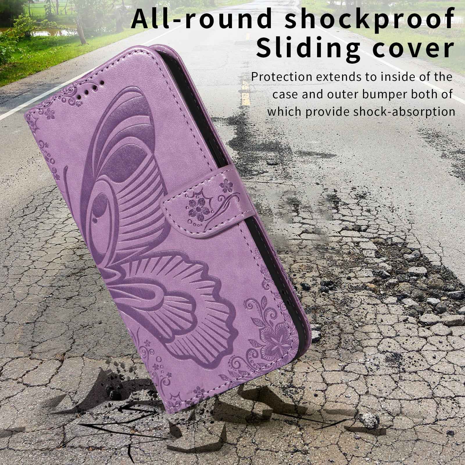 For Xiaomi 17 Pro Case Butterfly Pattern PU Leather Folio Flip Phone Cover -  Light Purple