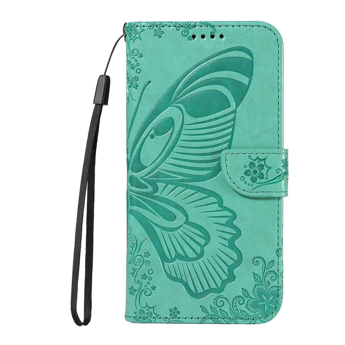 For Xiaomi 17 Pro Case Butterfly Pattern PU Leather Folio Flip Phone Cover -  Green