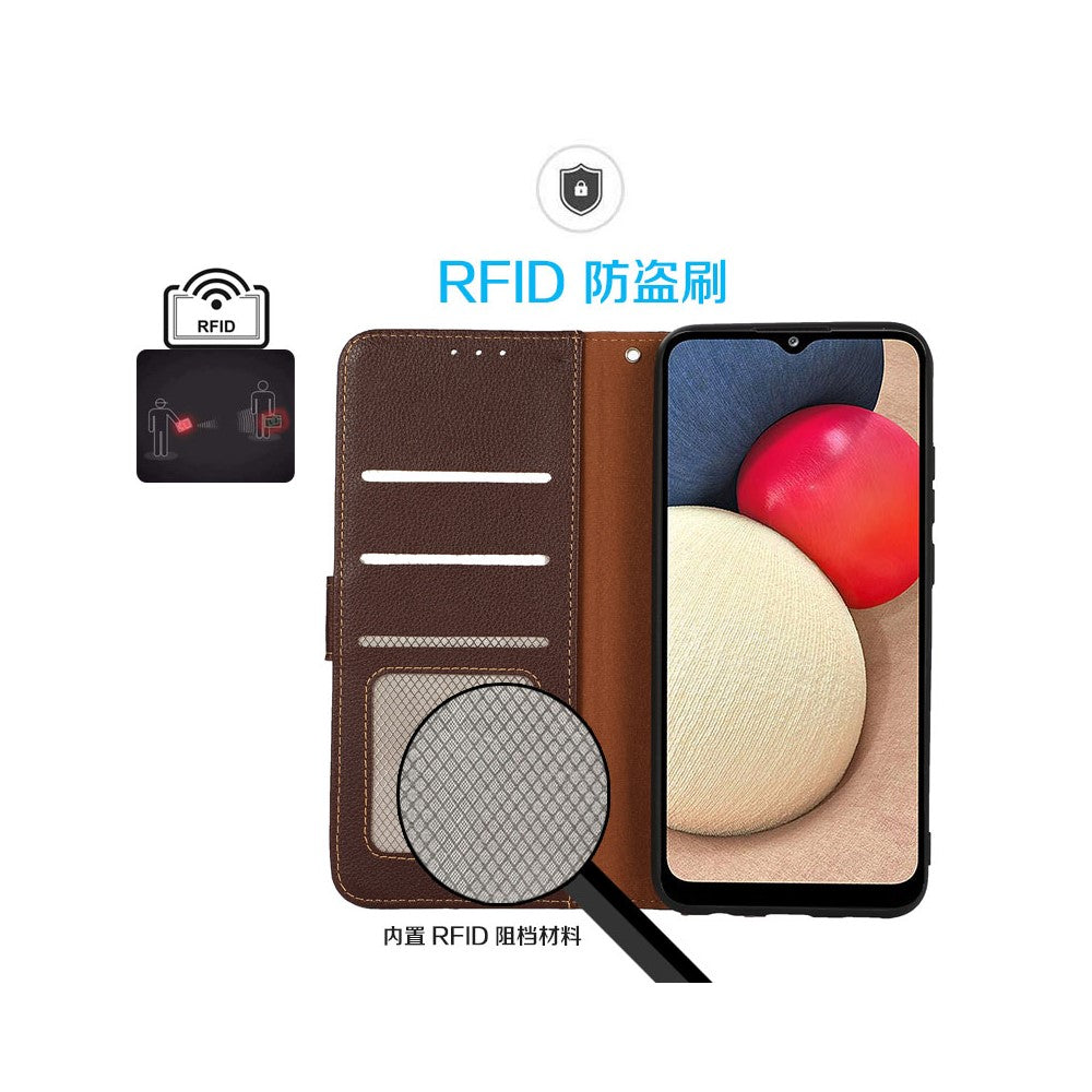 KHAZNEH-For-Samsung-Galaxy-S26-Ultra-Case-RFID-Blocking-Wallet-PU-Leather-Phone-Cover-with-Strap-Brown