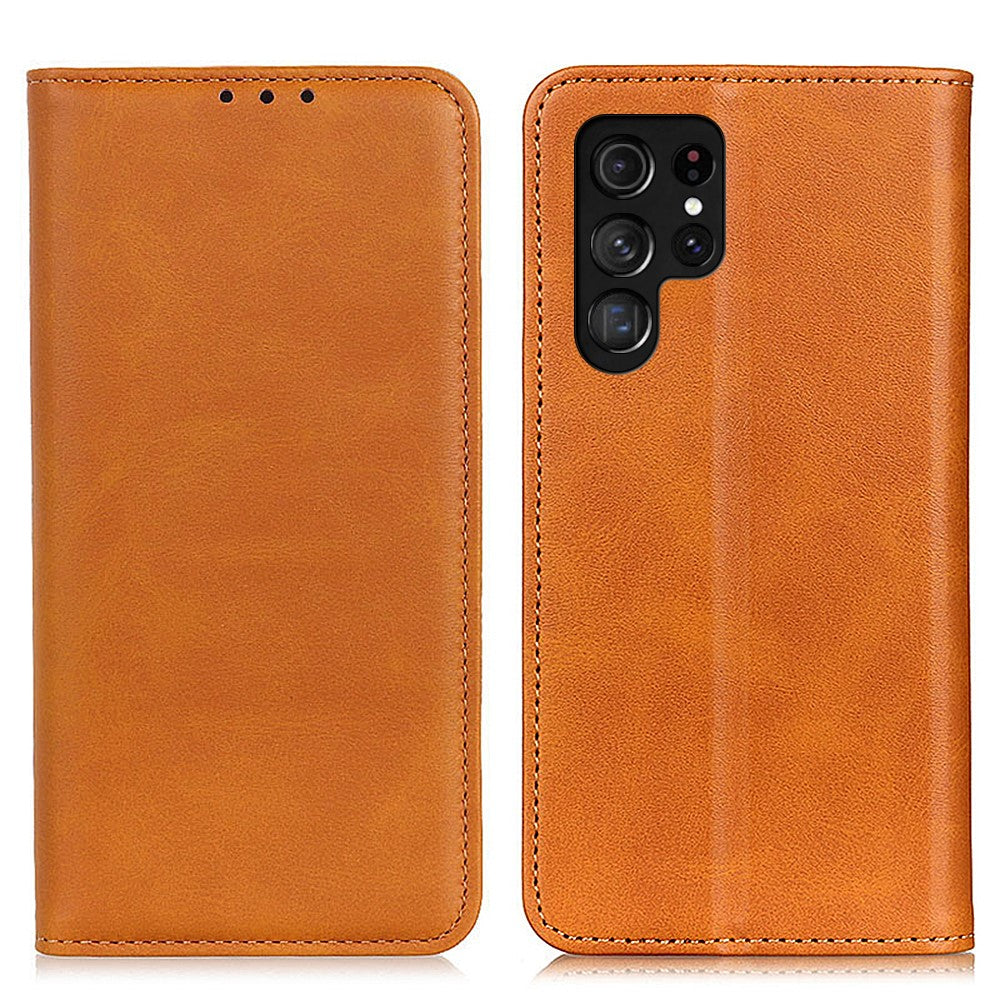 For-Samsung-Galaxy-S26-Ultra-Case-Split-Leather-Flip-Wallet-Phone-Cover-Brown