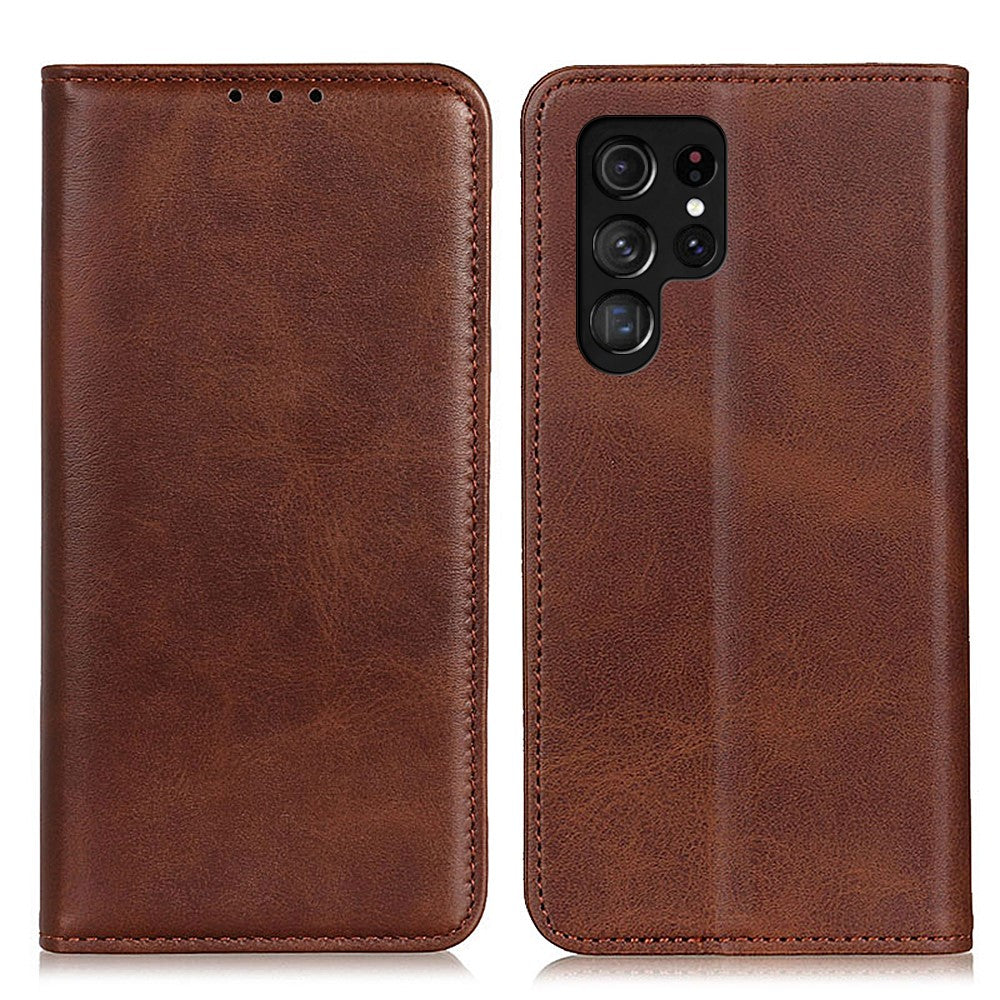 For-Samsung-Galaxy-S26-Ultra-Case-Split-Leather-Flip-Wallet-Phone-Cover-Coffee