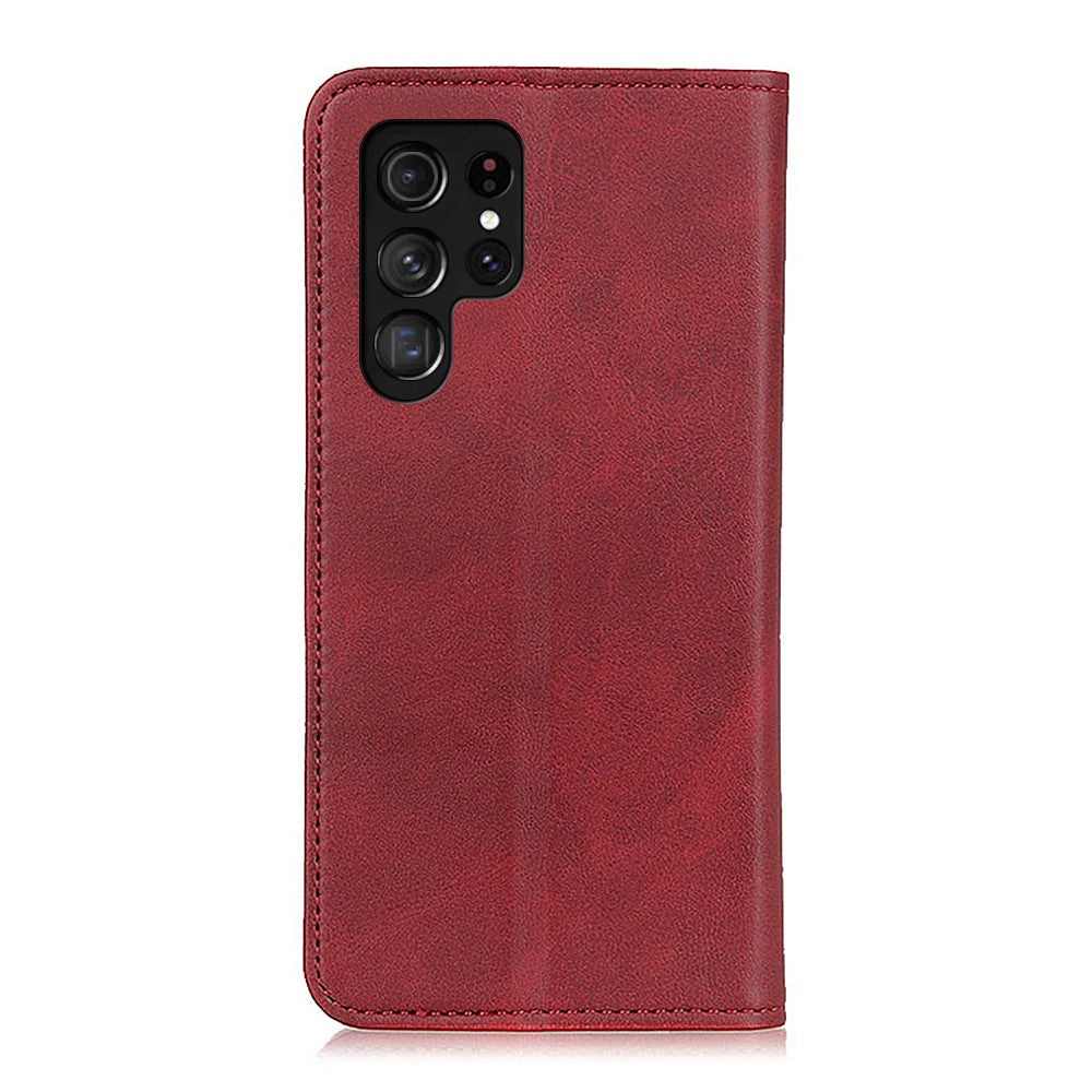 For-Samsung-Galaxy-S26-Ultra-Case-Split-Leather-Flip-Wallet-Phone-Cover-Red