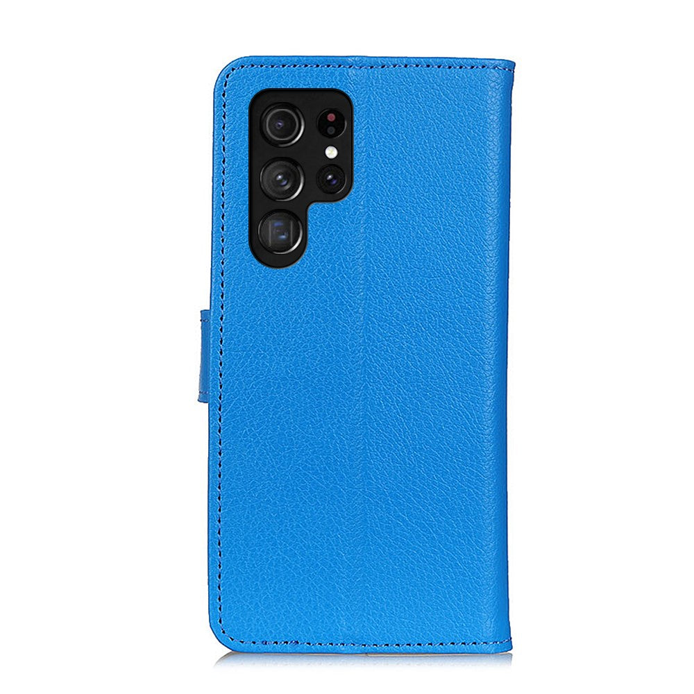 For-Samsung-Galaxy-S26-Ultra-Wallet-Case-PU-Leather-Phone-Cover-Litchi-Texture-Blue