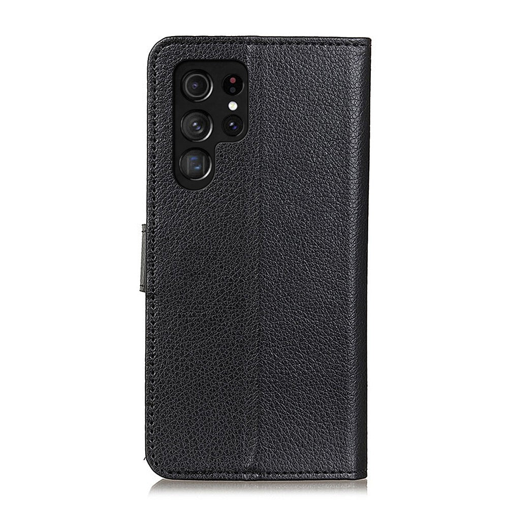 For-Samsung-Galaxy-S26-Ultra-Wallet-Case-PU-Leather-Phone-Cover-Litchi-Texture-Black