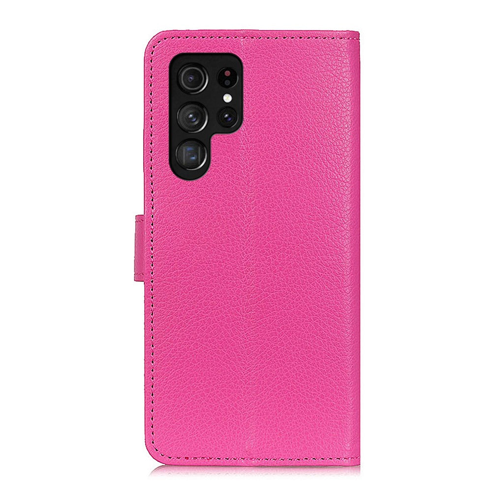 For-Samsung-Galaxy-S26-Ultra-Wallet-Case-PU-Leather-Phone-Cover-Litchi-Texture-Rose
