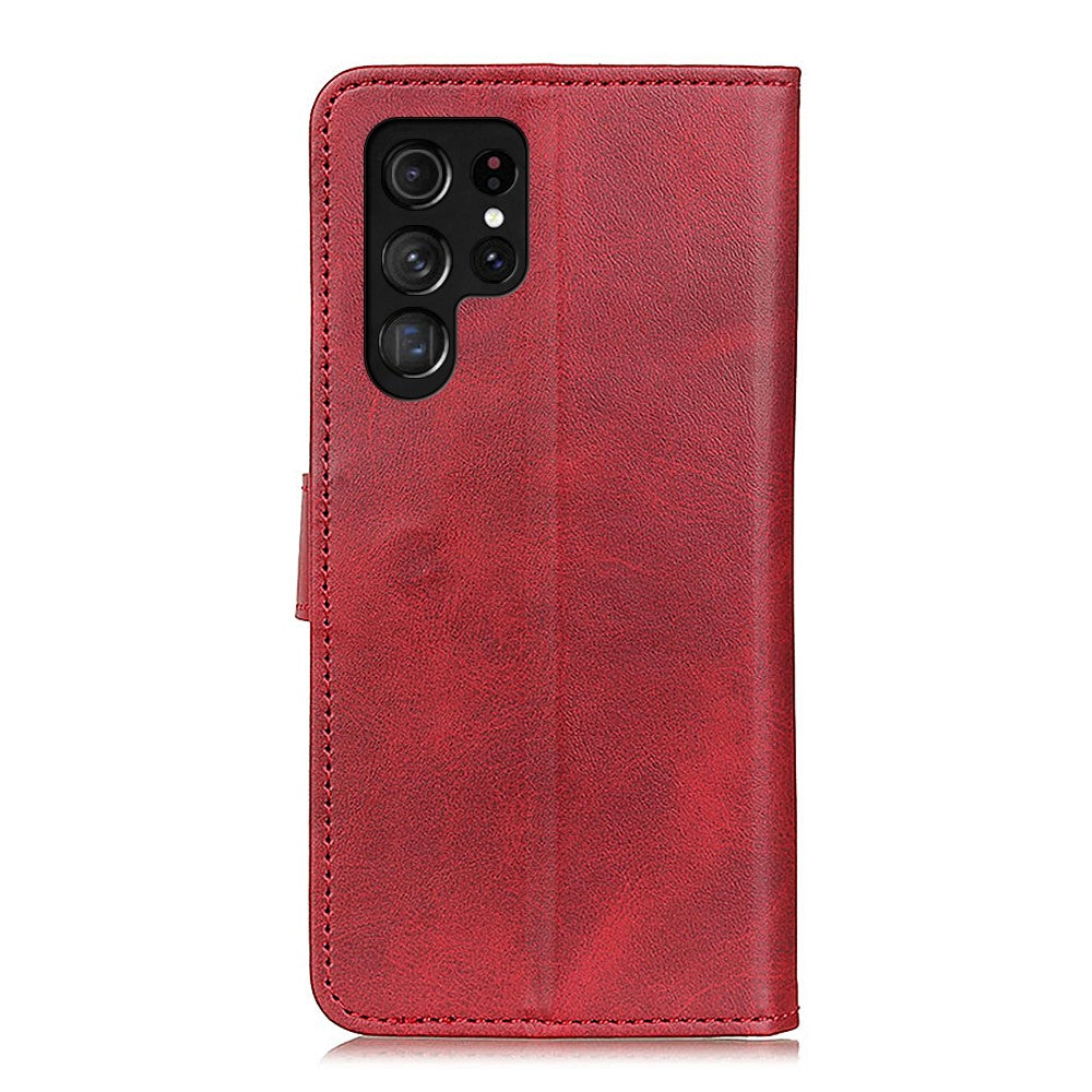For-Samsung-Galaxy-S26-Ultra-Case-Cowhide-Texture-Leather-Wallet-Stand-Phone-Cover-Red