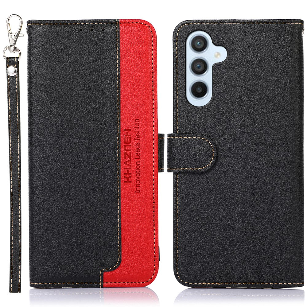 KHAZNEH-For-Samsung-Galaxy-S26-/-S26-Pro-Case-RFID-Blocking-Wallet-PU-Leather-Phone-Cover-with-Strap-Black
