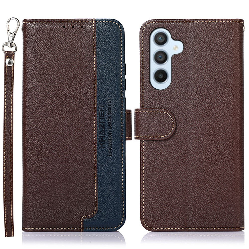 KHAZNEH-For-Samsung-Galaxy-S26-/-S26-Pro-Case-RFID-Blocking-Wallet-PU-Leather-Phone-Cover-with-Strap-Brown