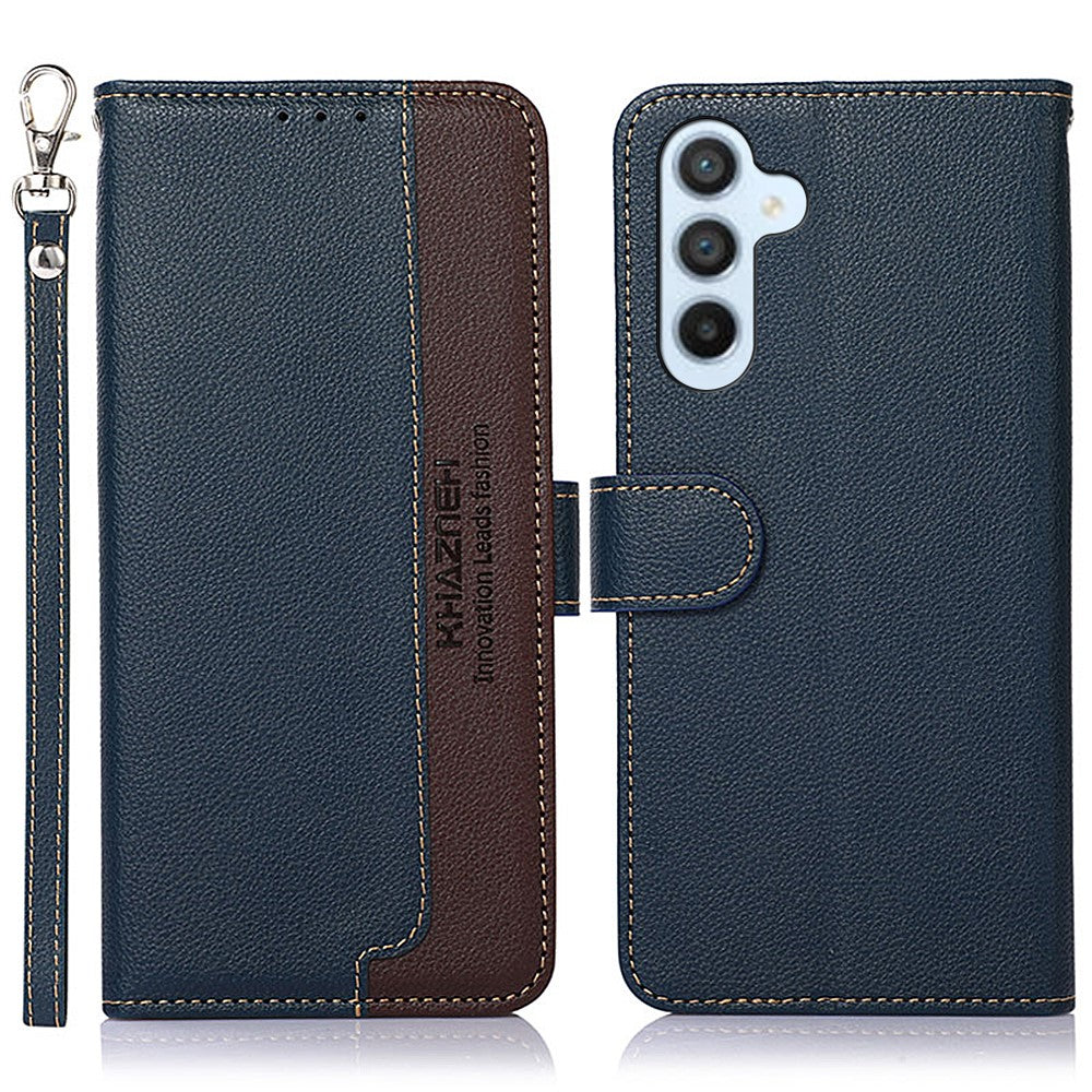 KHAZNEH-For-Samsung-Galaxy-S26-/-S26-Pro-Case-RFID-Blocking-Wallet-PU-Leather-Phone-Cover-with-Strap-Blue
