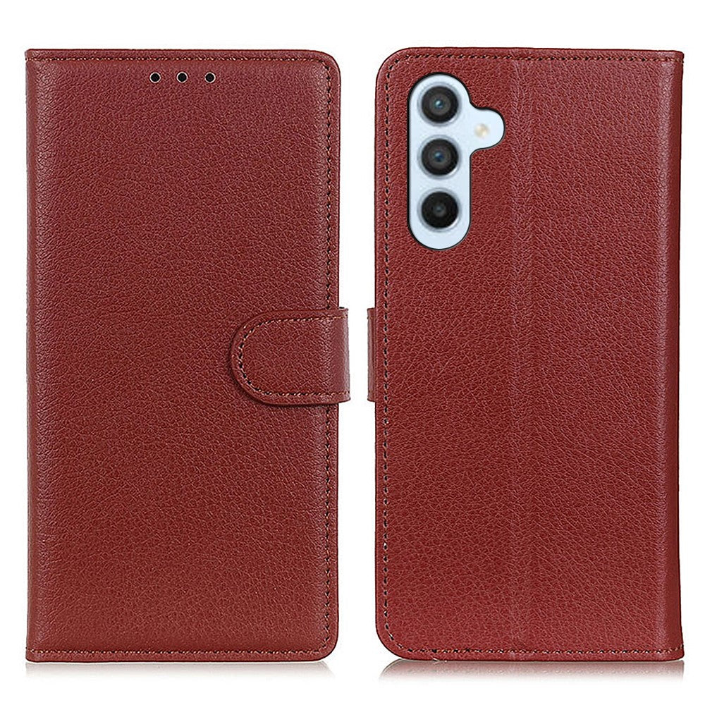 For-Samsung-Galaxy-S26-/-S26-Pro-Wallet-Case-PU-Leather-Phone-Cover-Litchi-Texture-Brown