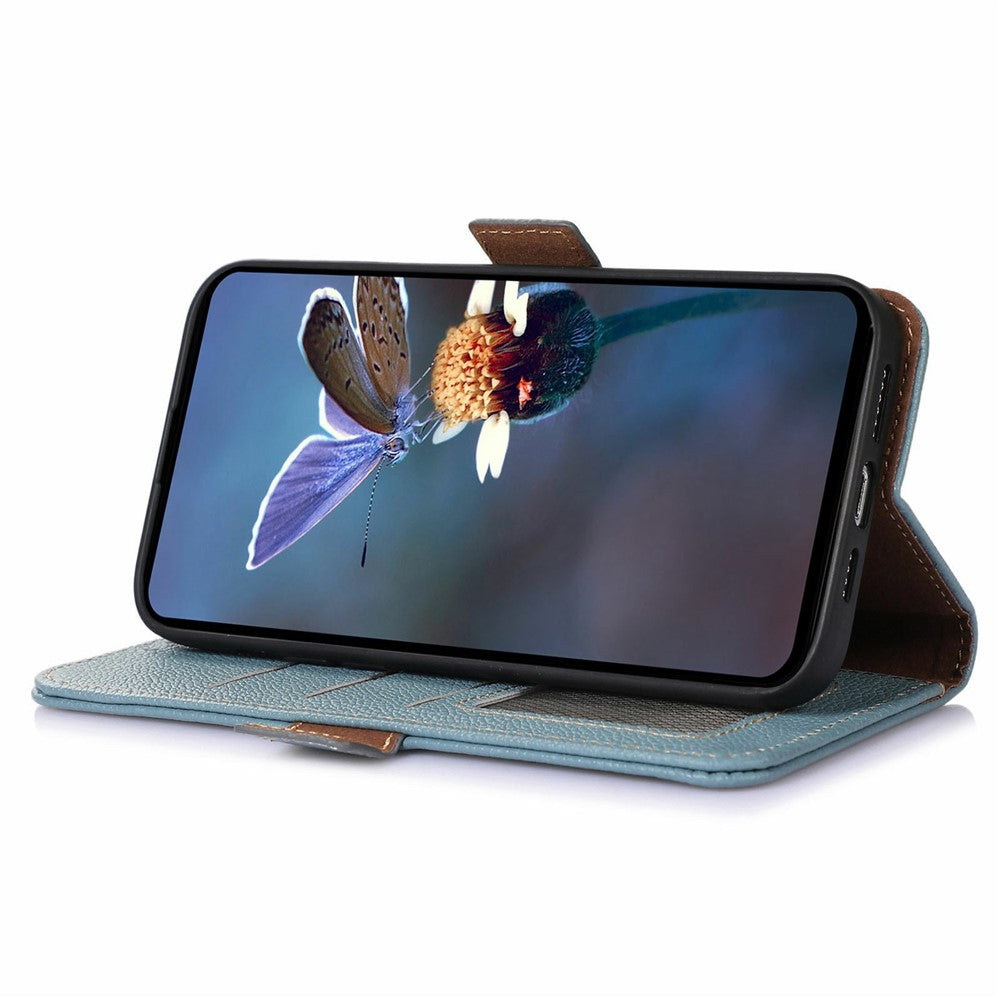 For-Samsung-Galaxy-S26-/-S26-Pro-Case-RFID-Blocking-Textured-Genuine-Cow-Leather-Phone-Cover-Blue