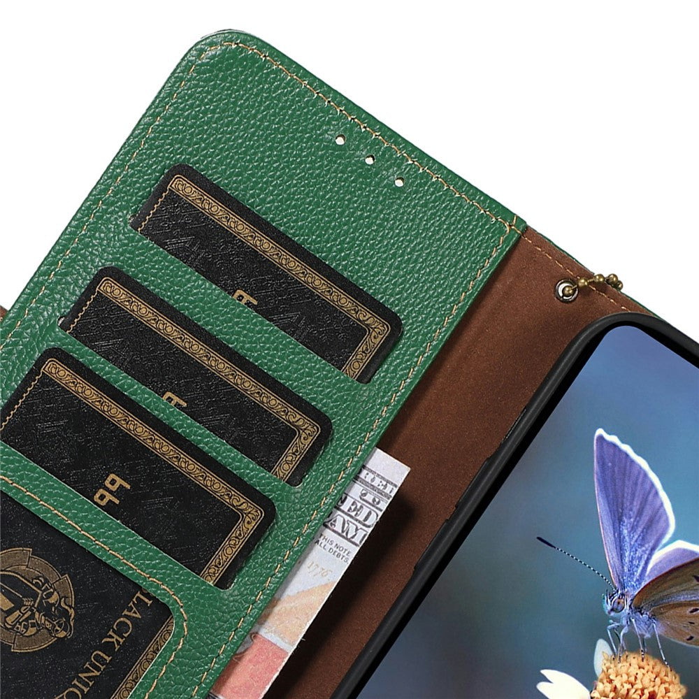 For-Samsung-Galaxy-S26-/-S26-Pro-Case-RFID-Blocking-Textured-Genuine-Cow-Leather-Phone-Cover-Green