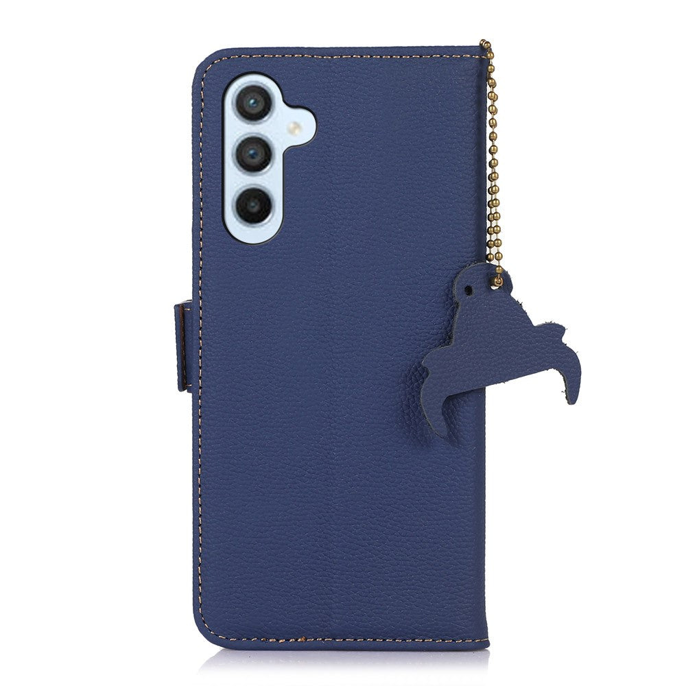 For-Samsung-Galaxy-S26-/-S26-Pro-Case-RFID-Blocking-Textured-Genuine-Cow-Leather-Phone-Cover-Sapphire