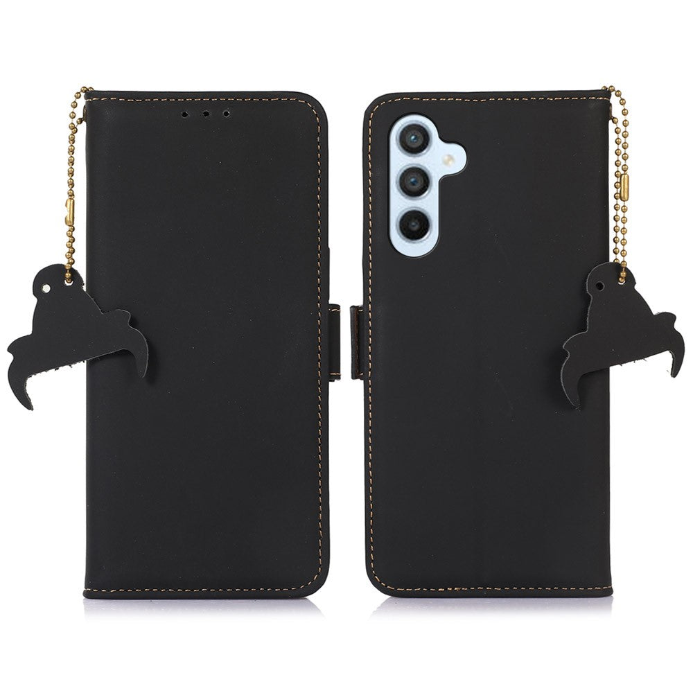 For-Samsung-Galaxy-S26-/-S26-Pro-Wallet-Case-Anti-Drop-Genuine-Cow-Leather-Phone-Cover-RFID-Blocking-Black