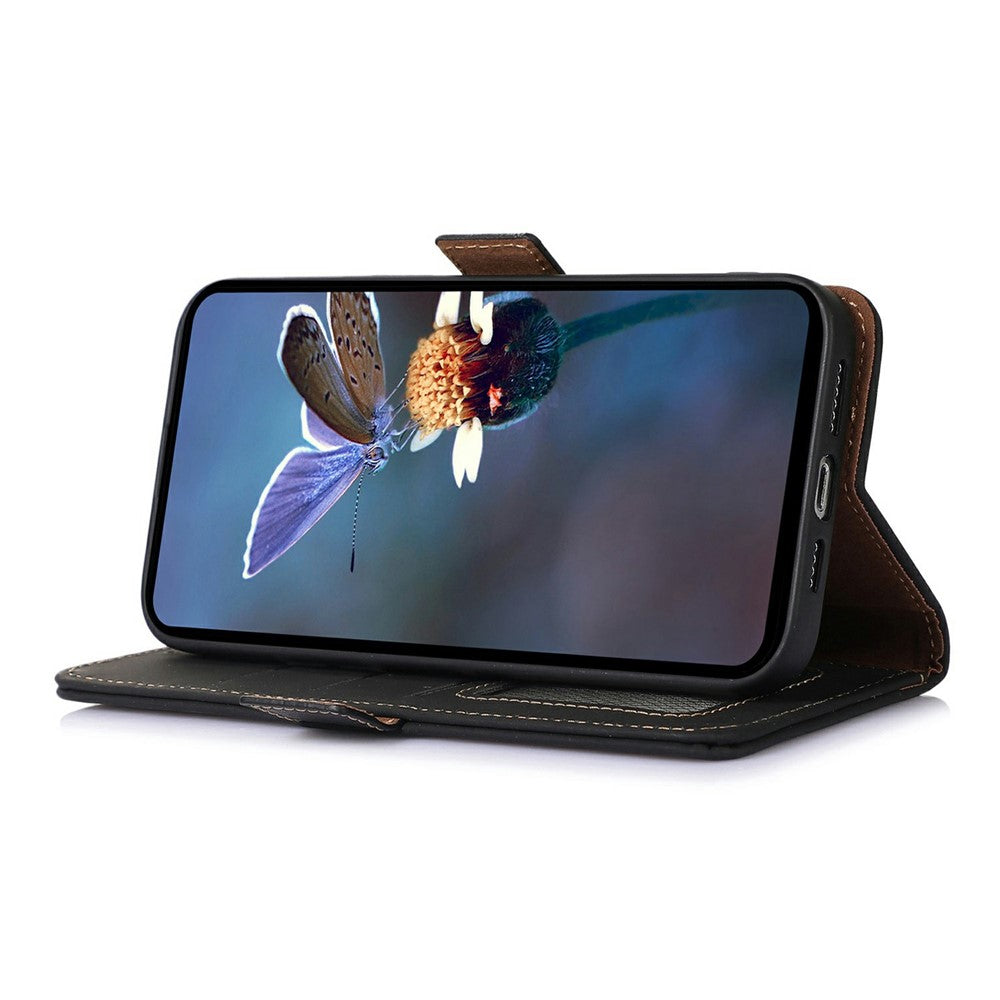 For-Samsung-Galaxy-S26-/-S26-Pro-Wallet-Case-Anti-Drop-Genuine-Cow-Leather-Phone-Cover-RFID-Blocking-Black