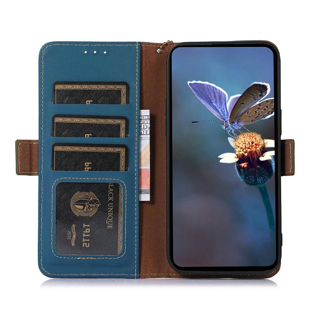 For-Samsung-Galaxy-S26-/-S26-Pro-Wallet-Case-Anti-Drop-Genuine-Cow-Leather-Phone-Cover-RFID-Blocking-Blue