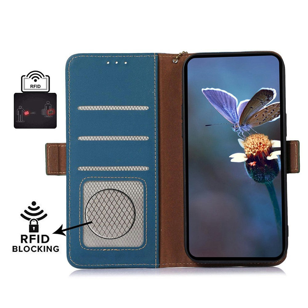 For-Samsung-Galaxy-S26-/-S26-Pro-Wallet-Case-Anti-Drop-Genuine-Cow-Leather-Phone-Cover-RFID-Blocking-Blue