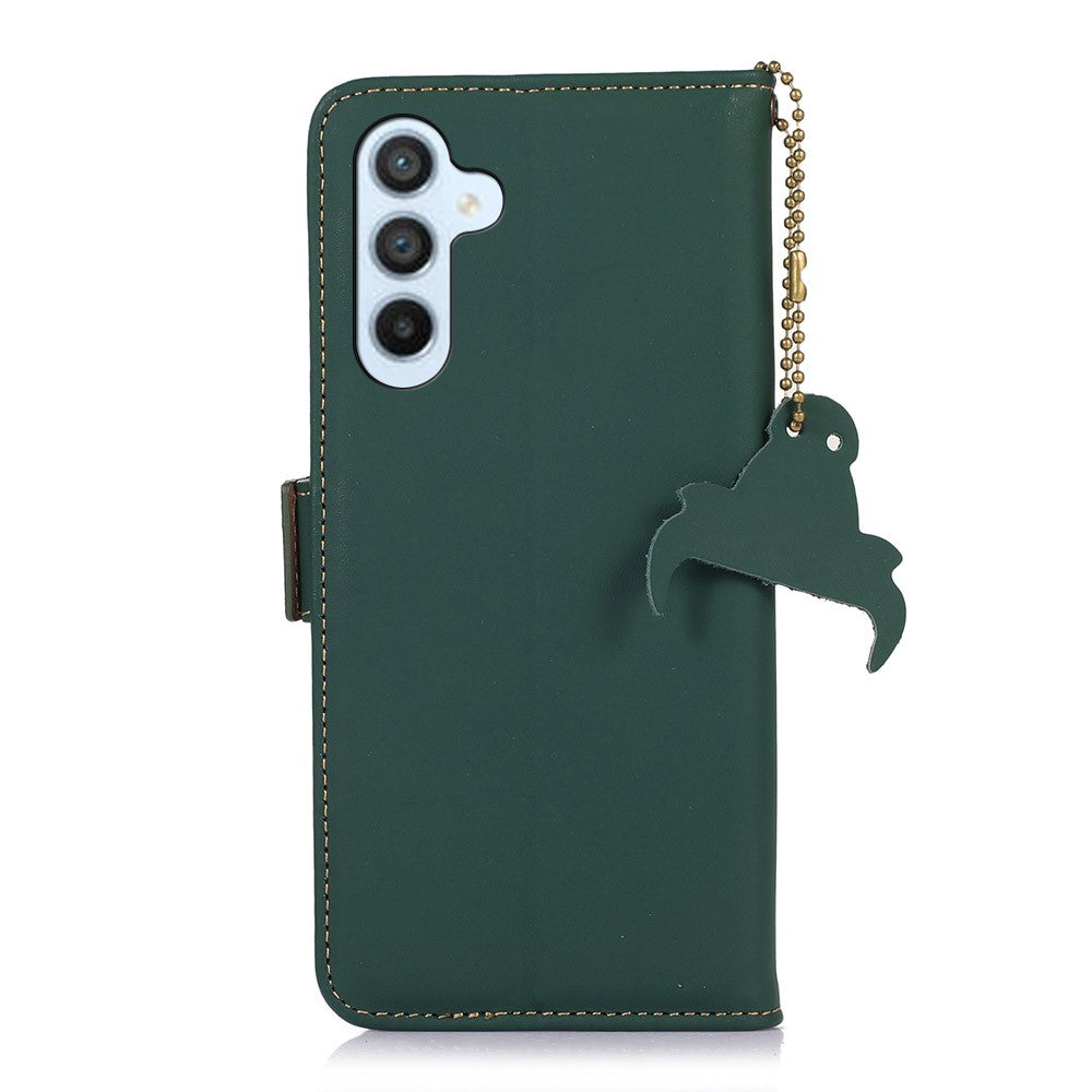 For-Samsung-Galaxy-S26-/-S26-Pro-Wallet-Case-Anti-Drop-Genuine-Cow-Leather-Phone-Cover-RFID-Blocking-Green