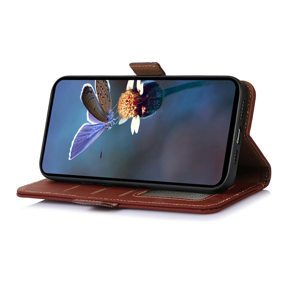 For-Samsung-Galaxy-S26-/-S26-Pro-Wallet-Case-Anti-Drop-Genuine-Cow-Leather-Phone-Cover-RFID-Blocking-Coffee