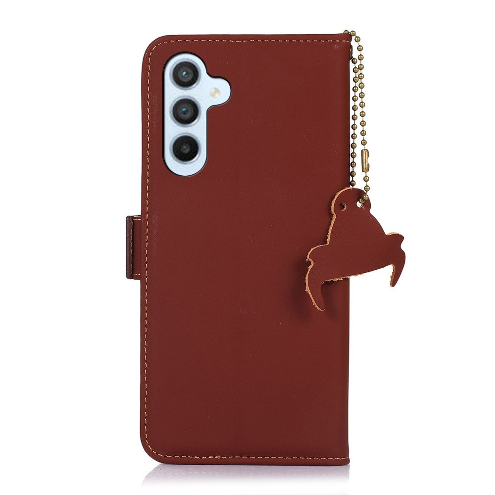 For-Samsung-Galaxy-S26-/-S26-Pro-Wallet-Case-Anti-Drop-Genuine-Cow-Leather-Phone-Cover-RFID-Blocking-Coffee
