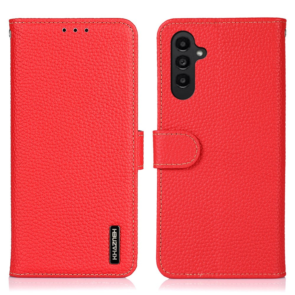KHAZNEH-For-Samsung-Galaxy-S26-/-S26-Pro-Case-Genuine-Cow-Leather-Flip-Phone-Cover-Red