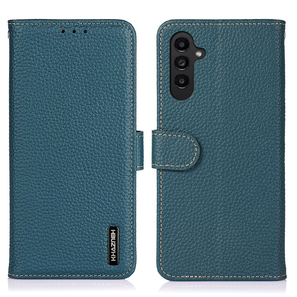 KHAZNEH-For-Samsung-Galaxy-S26-/-S26-Pro-Case-Genuine-Cow-Leather-Flip-Phone-Cover-Green