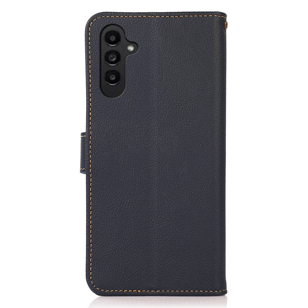 KHAZNEH-for-Samsung-Galaxy-S26-/-S26-Pro-Case-Genuine-Cow-Leather-Wallet-Phone-Cover-Blue