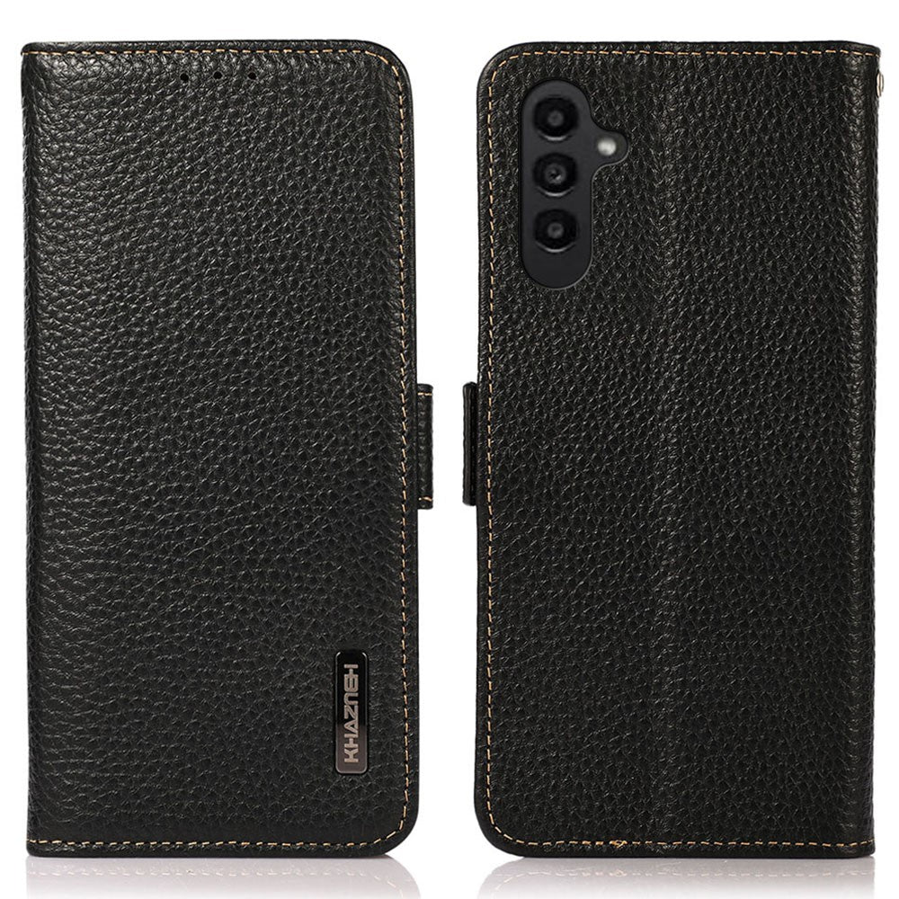 KHAZNEH-for-Samsung-Galaxy-S26-/-S26-Pro-Phone-Case-Genuine-Cow-Leather-Cover-RFID-Blocking-Black