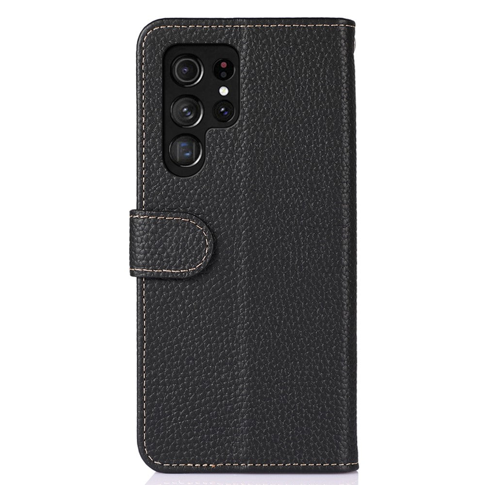 KHAZNEH-For-Samsung-Galaxy-S26-Ultra-Case-Genuine-Cow-Leather-Flip-Phone-Cover-Black